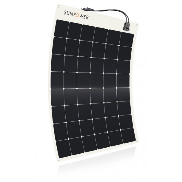 SUNPOWER 170W fleksibelt solcellepanel m/ monokrystallinske bakkontakt-solceller